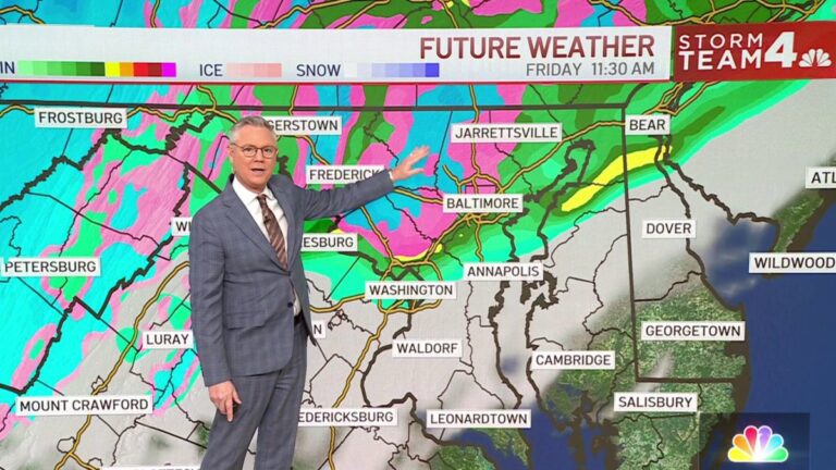 Nasty Friday with rain, snow and cold in DC area – NBC4 Washington