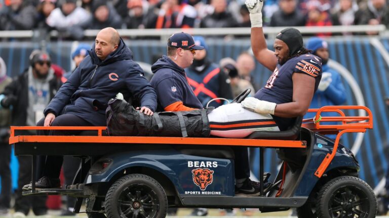 Braxton Jones done for season and will need surgery, Brown says – NBC Chicago