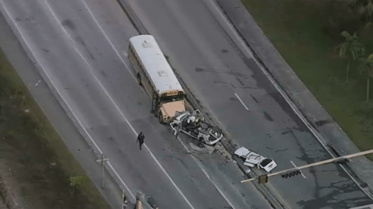 Person hospitalized after crash involving school bus in NW Miami-Dade – NBC 6 South Florida