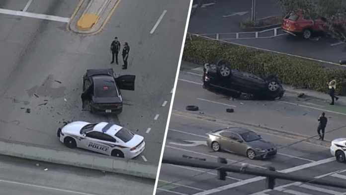 Plantation Police officer hospitalized after crash possibly connected to 2nd crash – NBC 6 South Florida