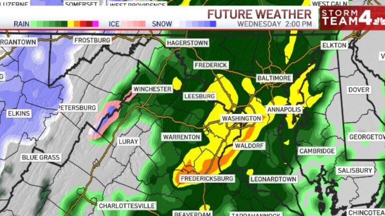 Rain before wintry temps return Wednesday – NBC4 Washington