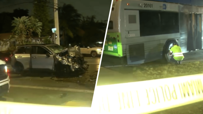 Stolen car fleeing police crashed into Miami-Dade bus – NBC 6 South Florida